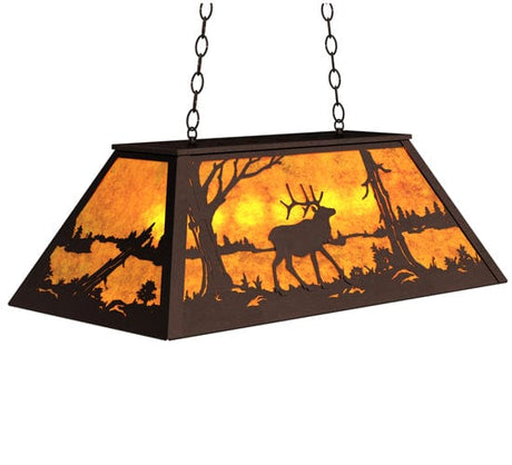 Wooded Elk 33" Oblong Pendant