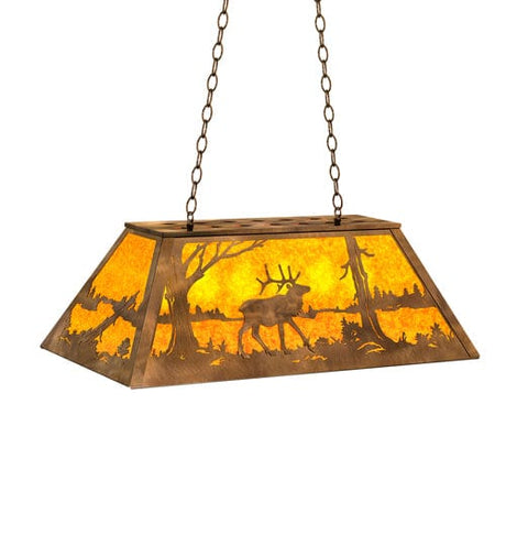 Wooded Elk 33" Oblong Pendant