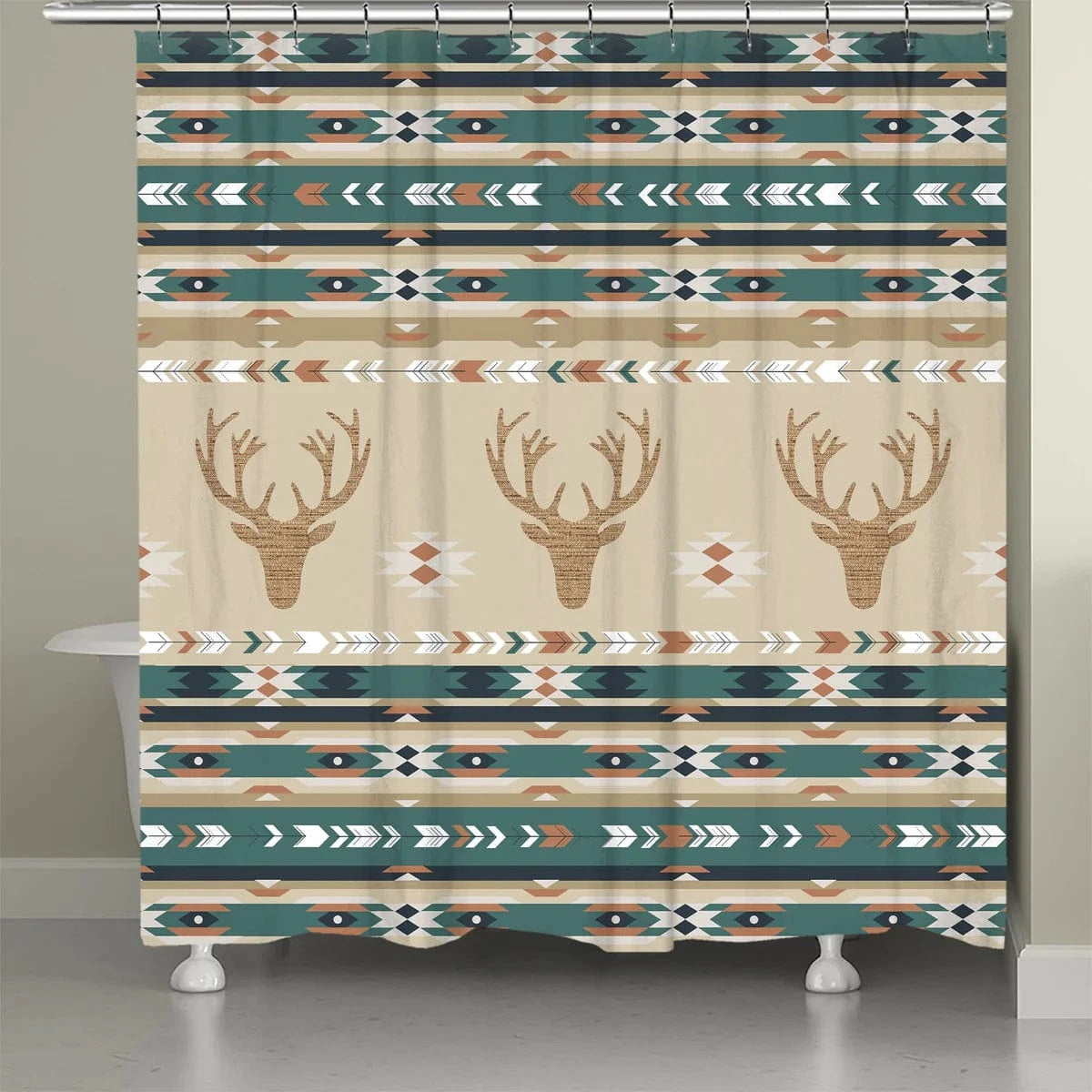 Canyon Echo Green Deer Shower Curtain