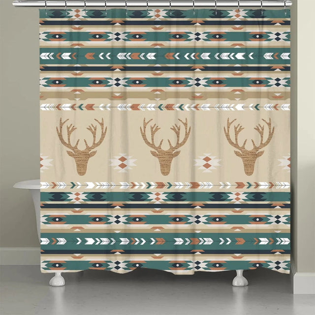 Canyon Echo Green Deer Shower Curtain