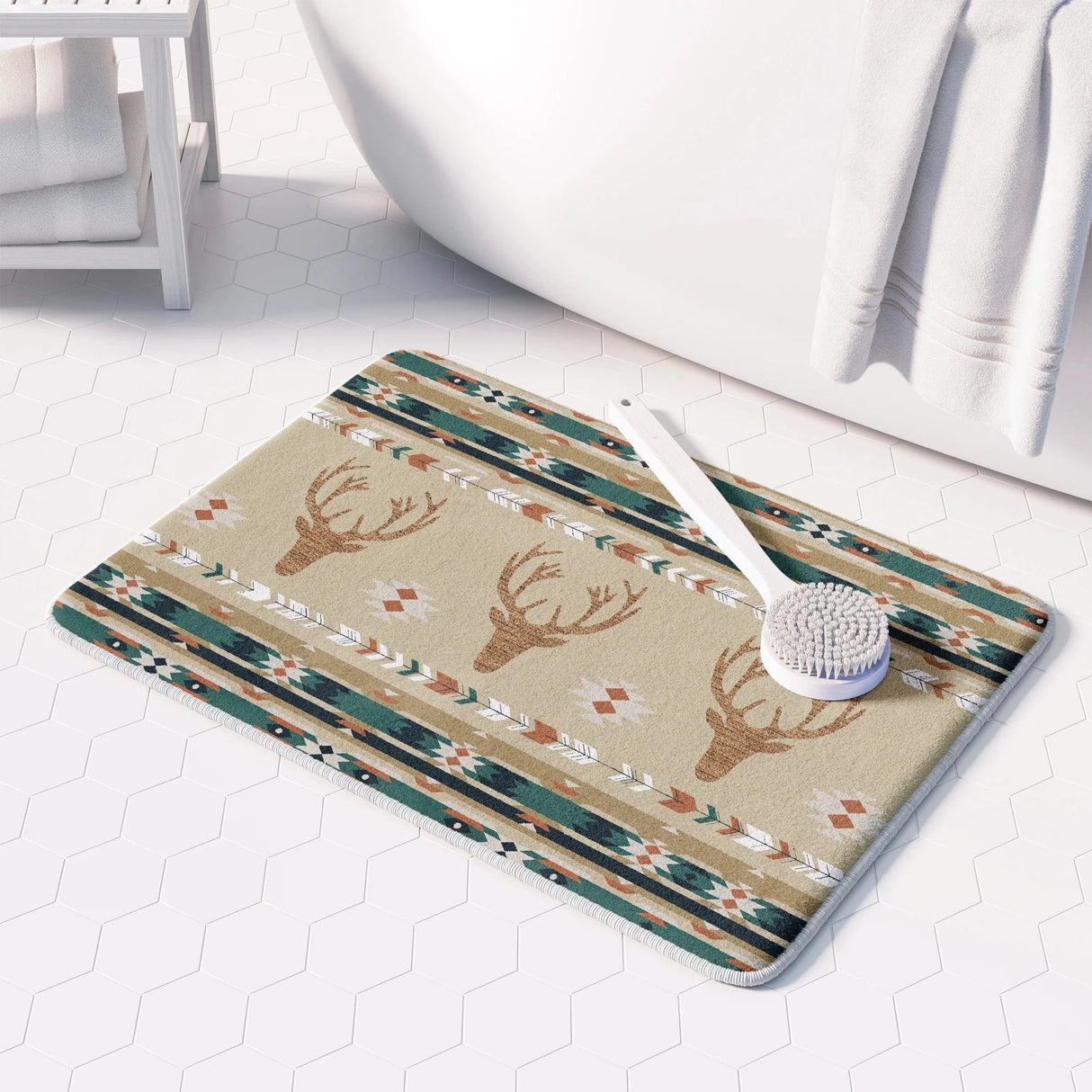 Canyon Echo Green Deer Memory Foam Rug