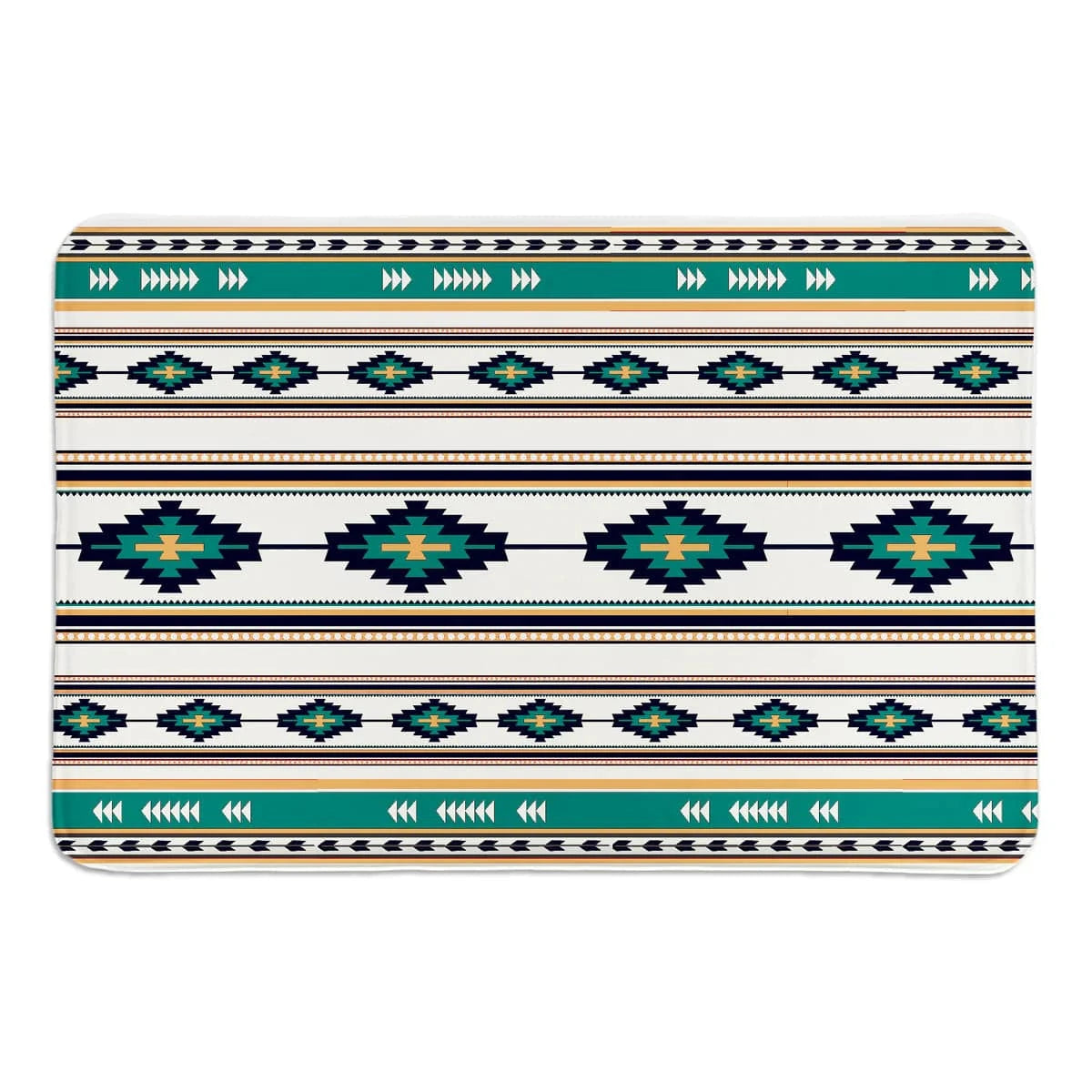 Painted Spirit Turquoise Memory Foam Rug