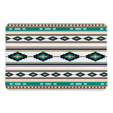 Painted Spirit Turquoise Memory Foam Rug