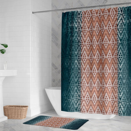 Cactus Nights Dark Cyan Green Shower Curtain