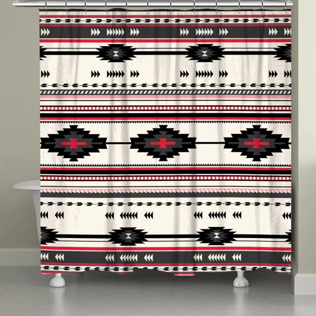 Painted Spirit Red Shower Curtain