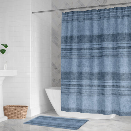 Rustic Comfort Dusty Blue Shower Curtain