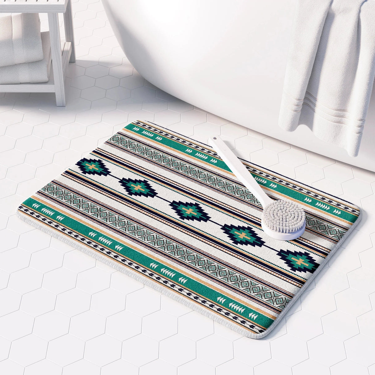 Painted Spirit Turquoise II Memory Foam Rug
