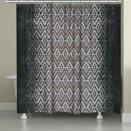 Cactus Nights Charcoal Shower Curtain