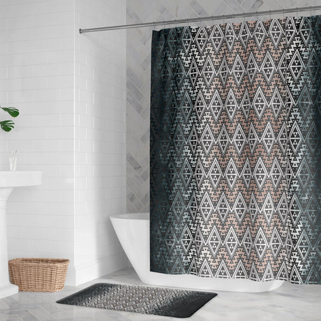 Cactus Nights Charcoal Shower Curtain