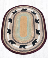Autumn Bears Oval Rug