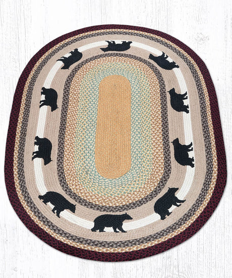 Autumn Bears Oval Rug