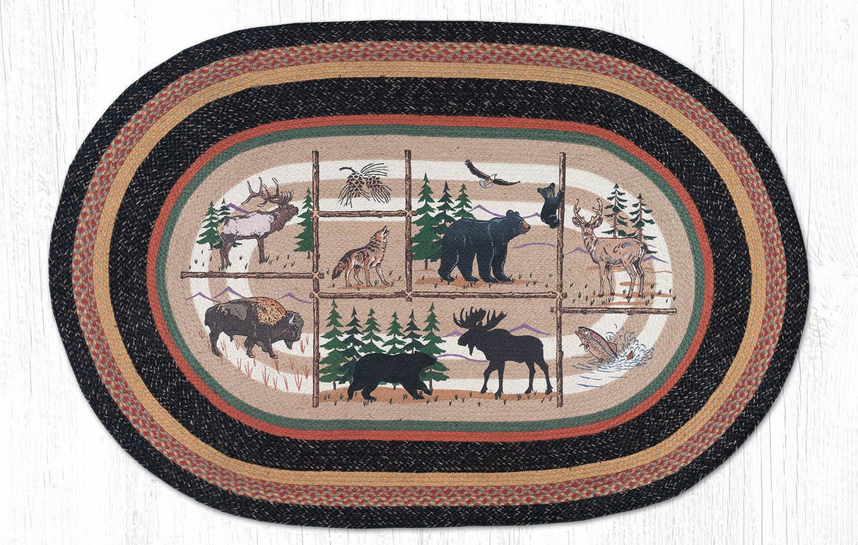 Wildlife Animals Oval Rug