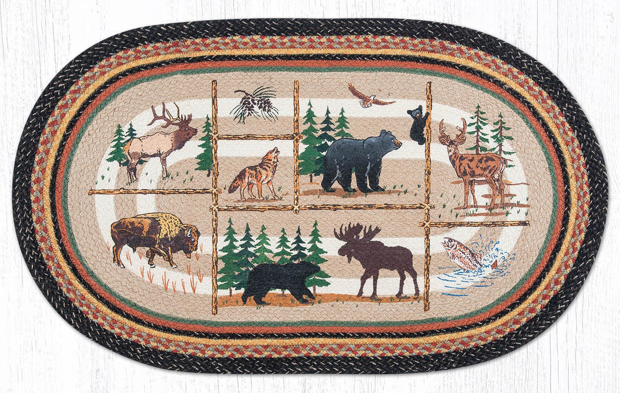Wildlife Animals Oval Rug