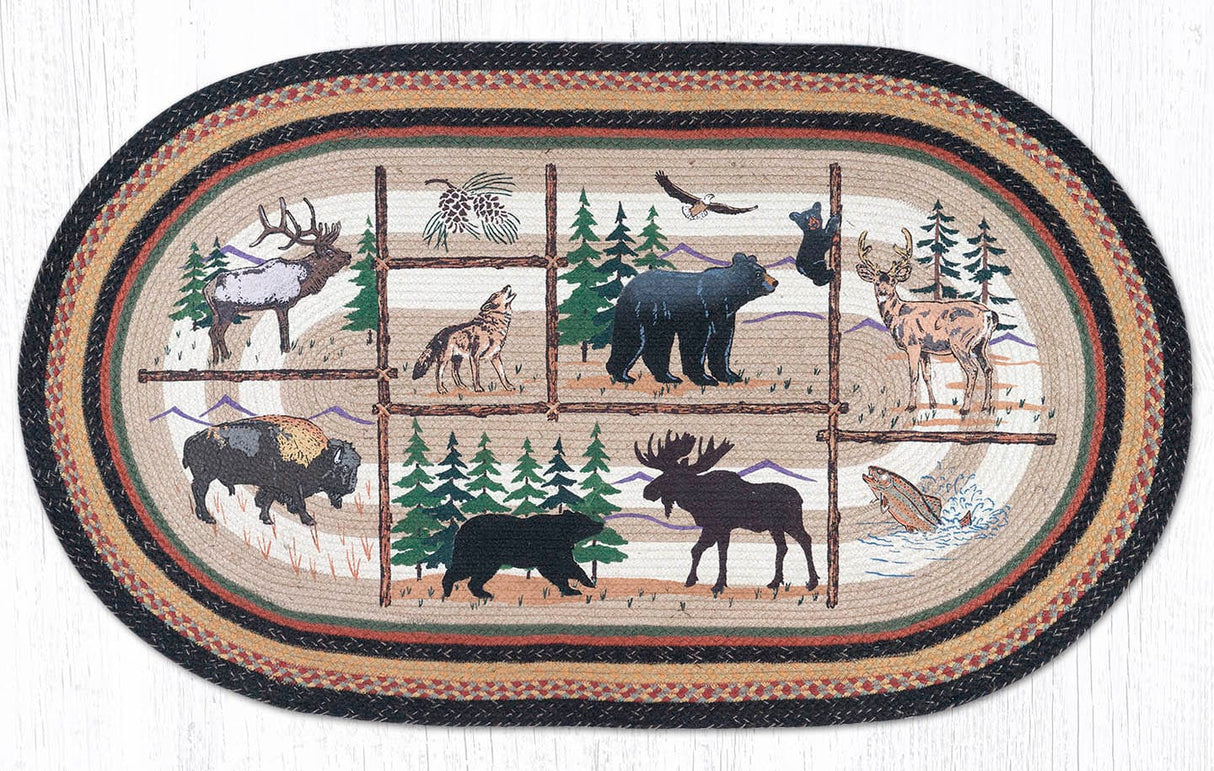 Wildlife Animals Oval Rug