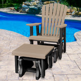 Premier Patio Fan Back Glider and Ottoman Glider