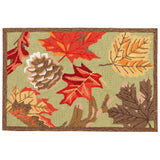 Dancing Leaves Moss Green Area Rug