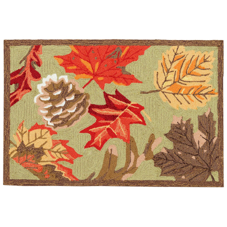 Dancing Leaves Moss Green Area Rug