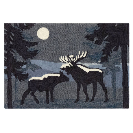 Moonlight Moose Accent Rug