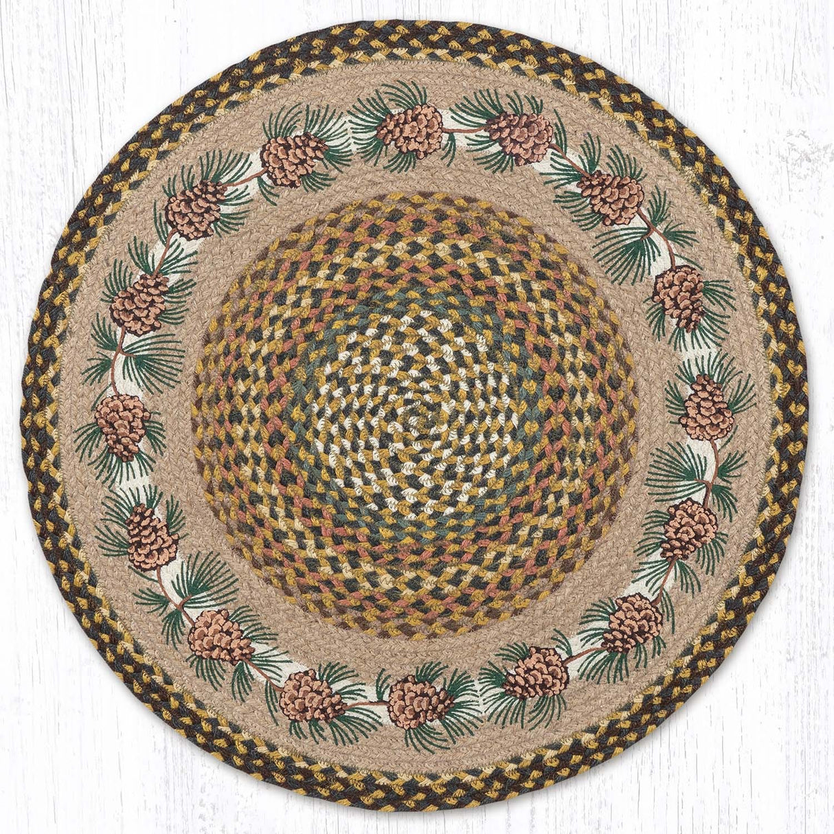 Pinecone Needles Round Patch Rug