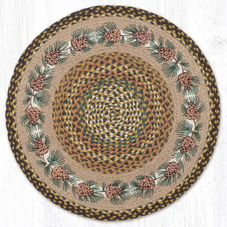 Pinecone Needles Round Patch Rug