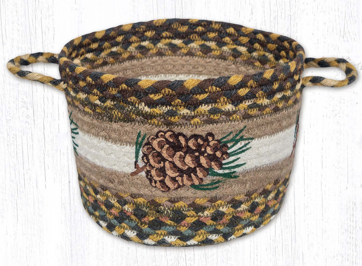 Pinecone Needles Printed Utility Basket
