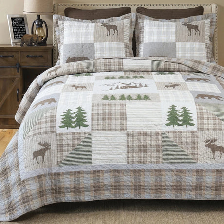 Glacier Plaid Quilt Set