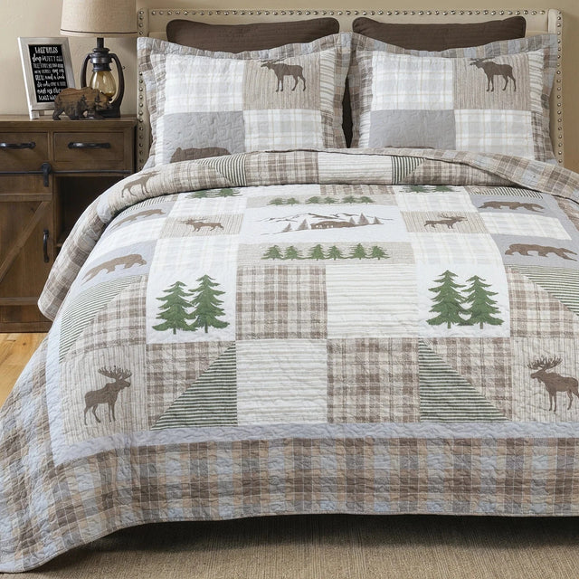 Glacier Plaid Quilt Set