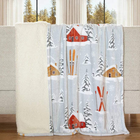 Snowfall Cabin Plush Throw