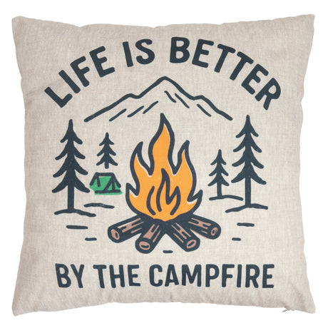 Life Is Better Campfire Outdoor Pillow