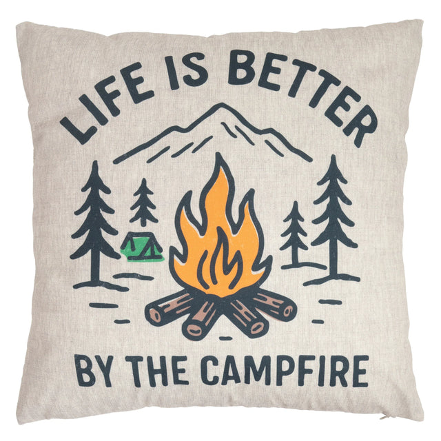 Life Is Better Campfire Outdoor Pillow