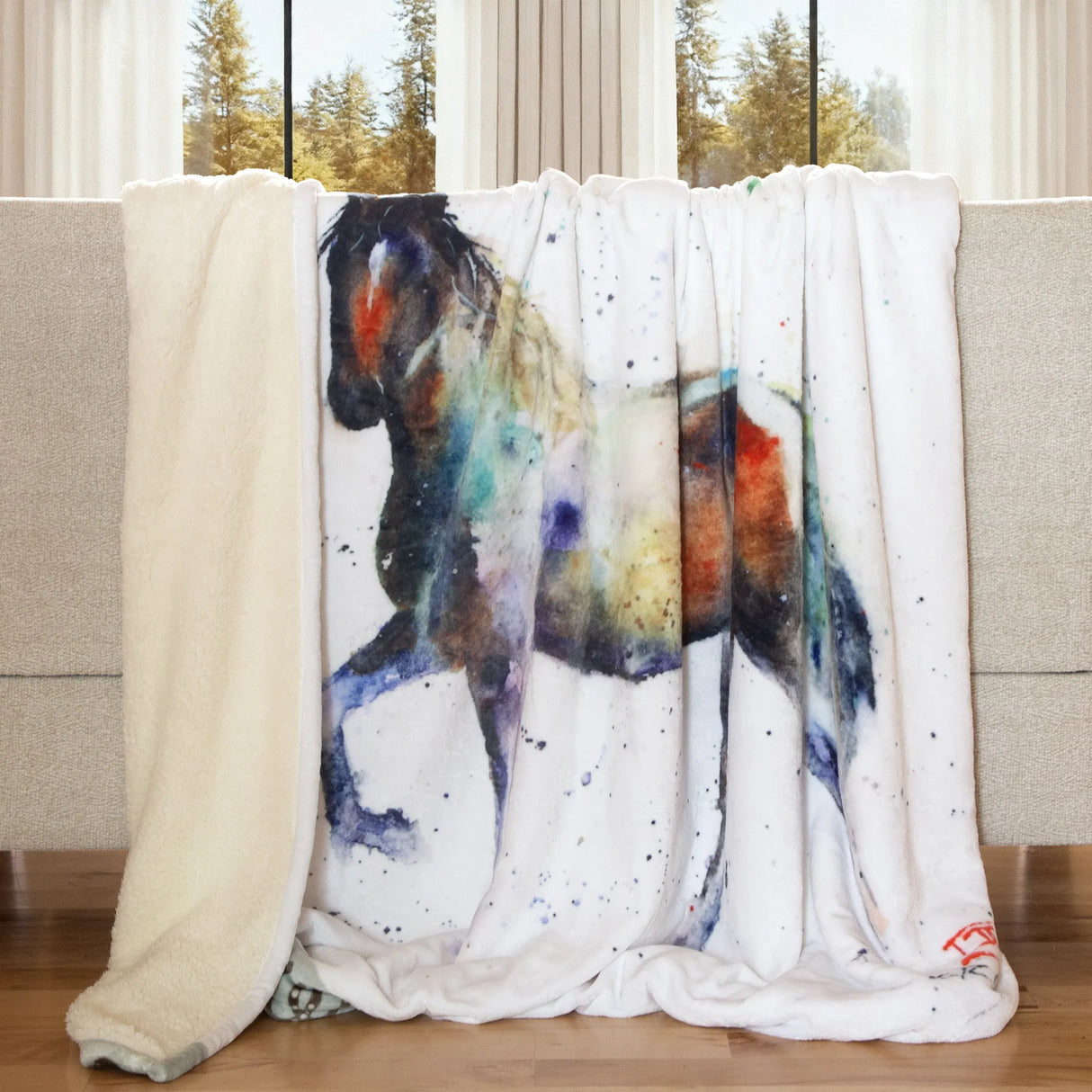 Watercolor Horse Throw