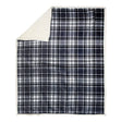 Lodge Plaid Black & White Sherpa Throw