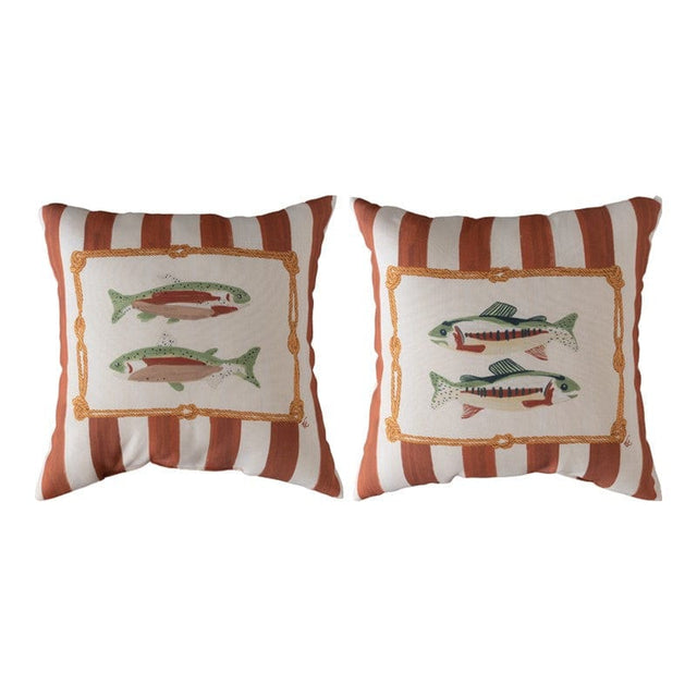 Fishing Stripe Tan Pillow