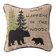 What Happens In The Woods Bear Pillow