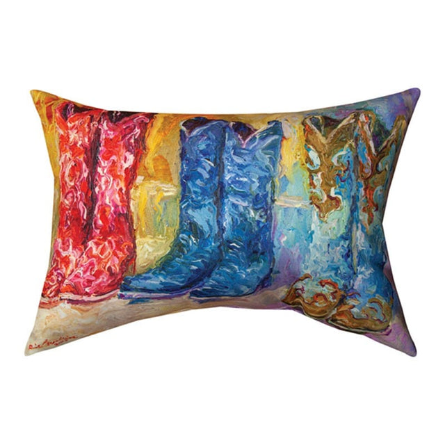 Colorful Cowboy Boots Pillow