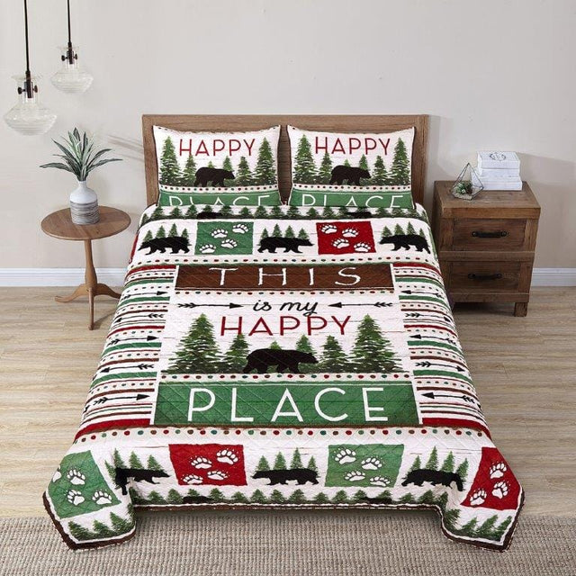 My Happy Place Bear Quilt Set