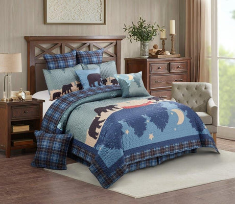 Lakeside Stroll Bear Quilt Set