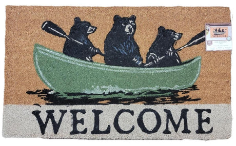 Canoe Bears Welcome Coir Rug