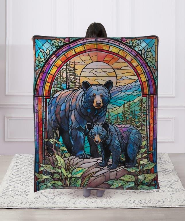 Stained Glass Bear Throw