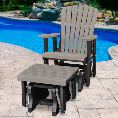 Premier Patio Fan Back Glider and Ottoman Glider