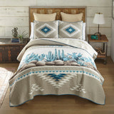 Cacti Blues Quilt Set