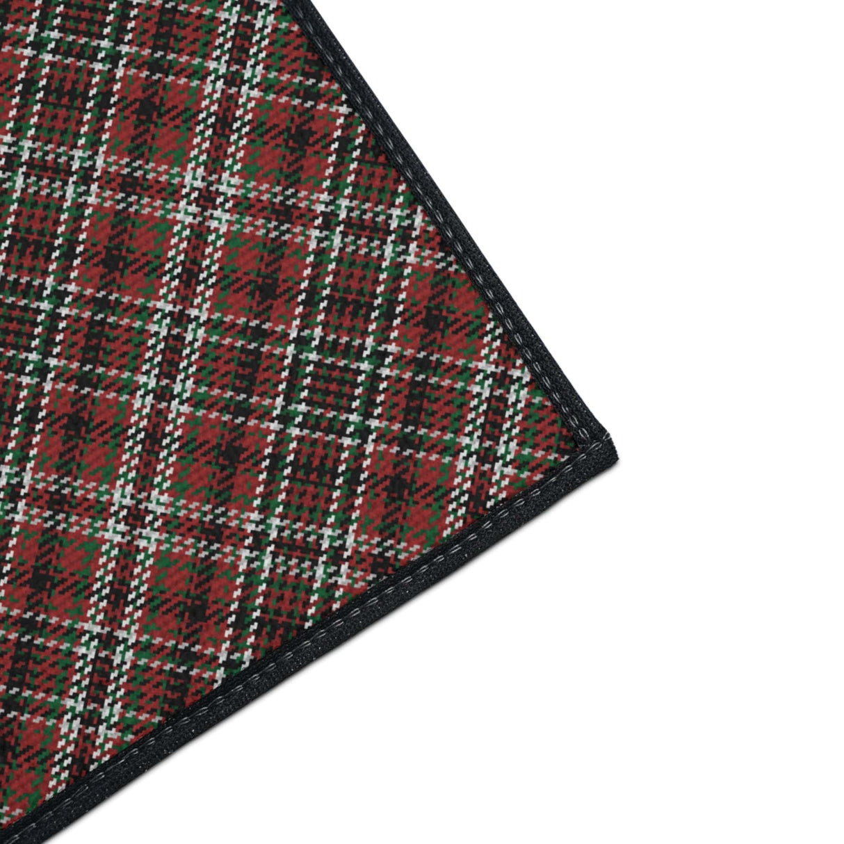 Red Green Scottish Tartan Plaid Non-Slip Rug