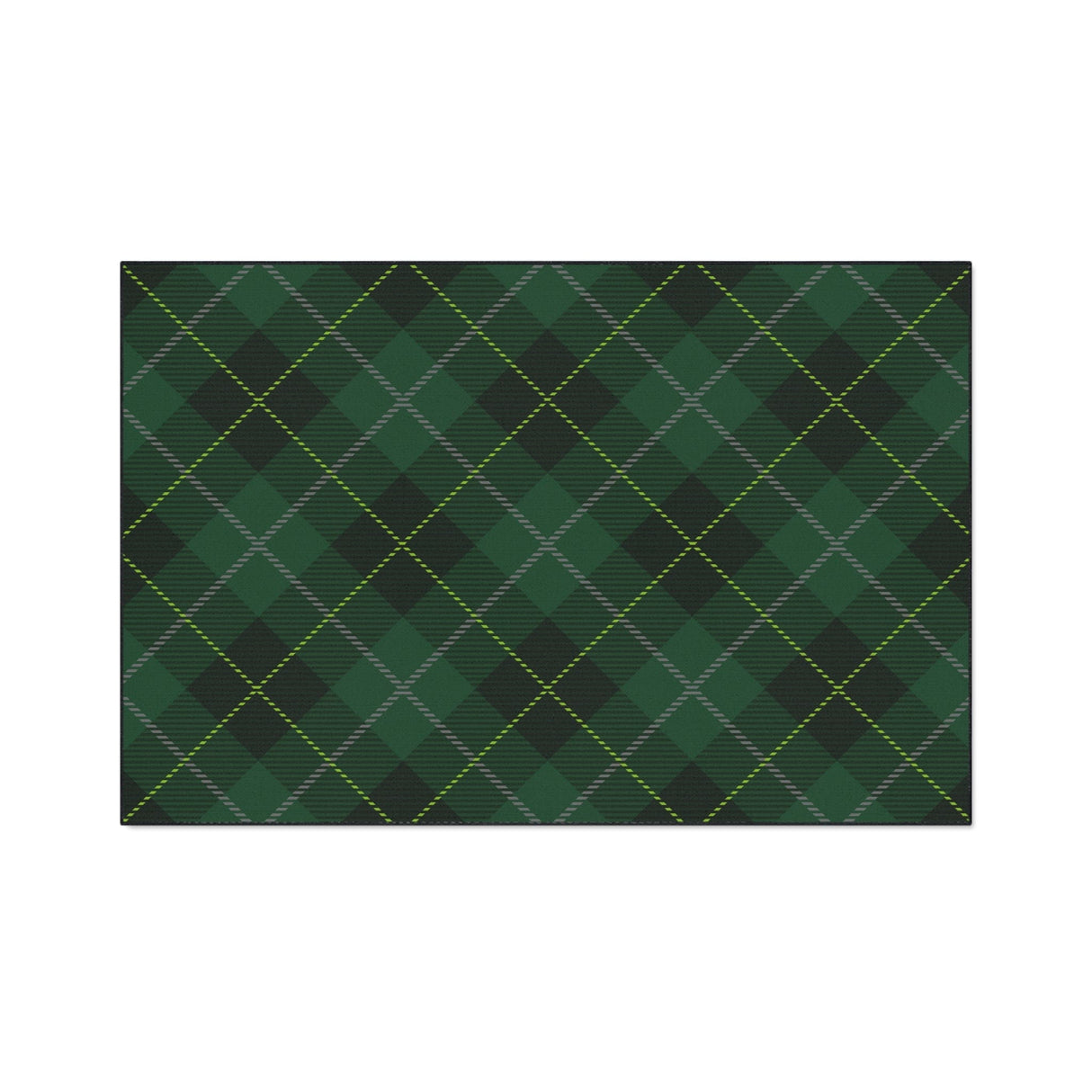 Green Tartan Non-Slip Rug