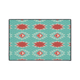 Red Blue Aztec Non-Slip Rug