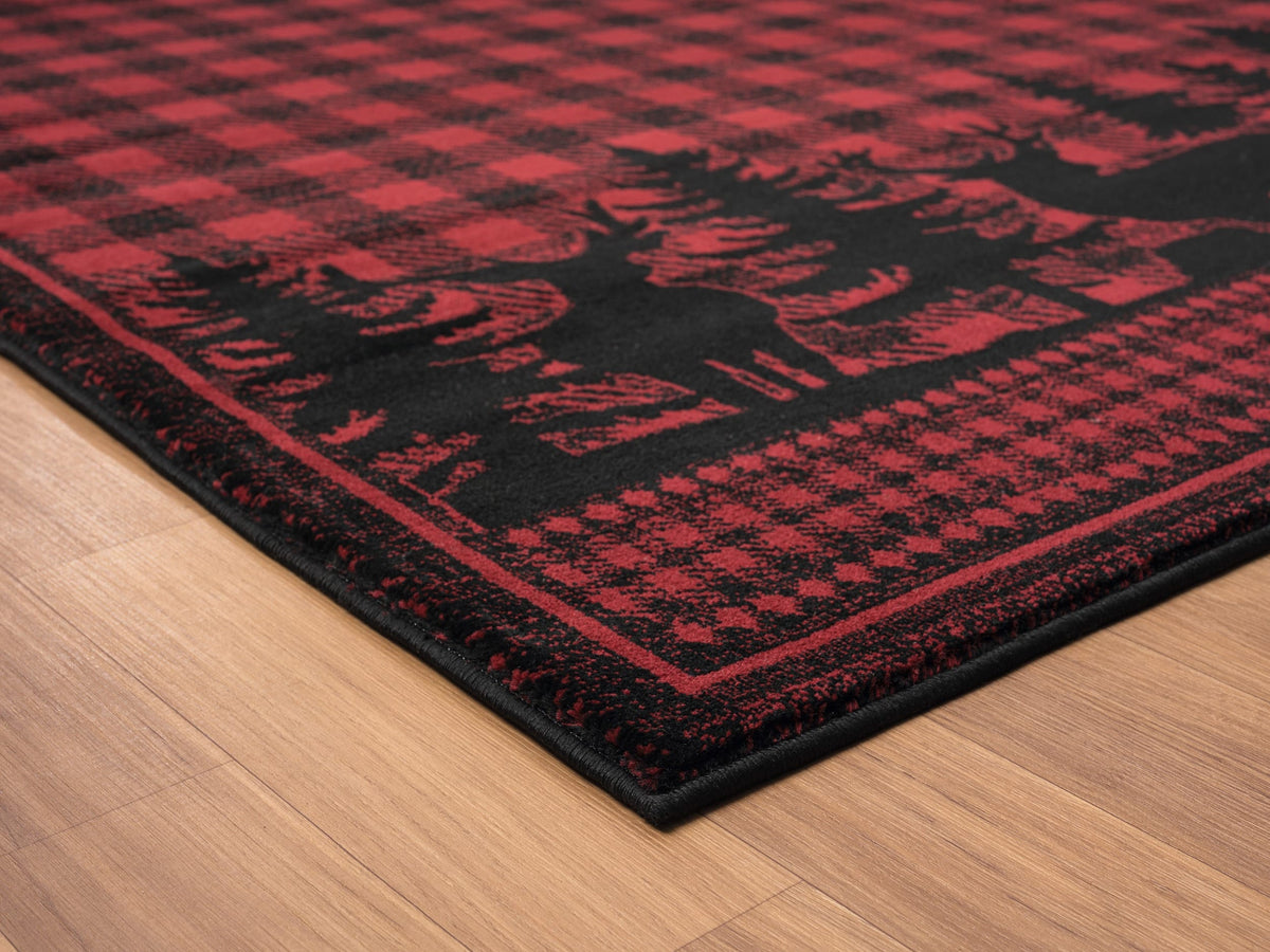 Wildlife Trio Red Area Rug