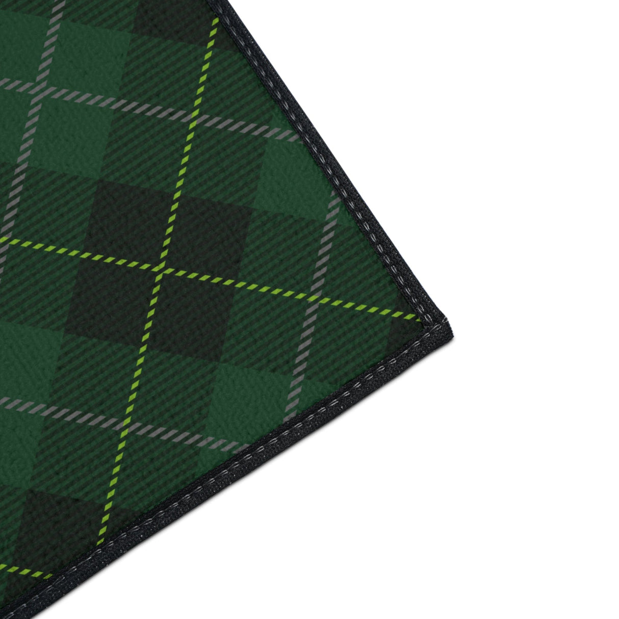 Green Tartan Non-Slip Rug
