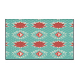 Red Blue Aztec Non-Slip Rug