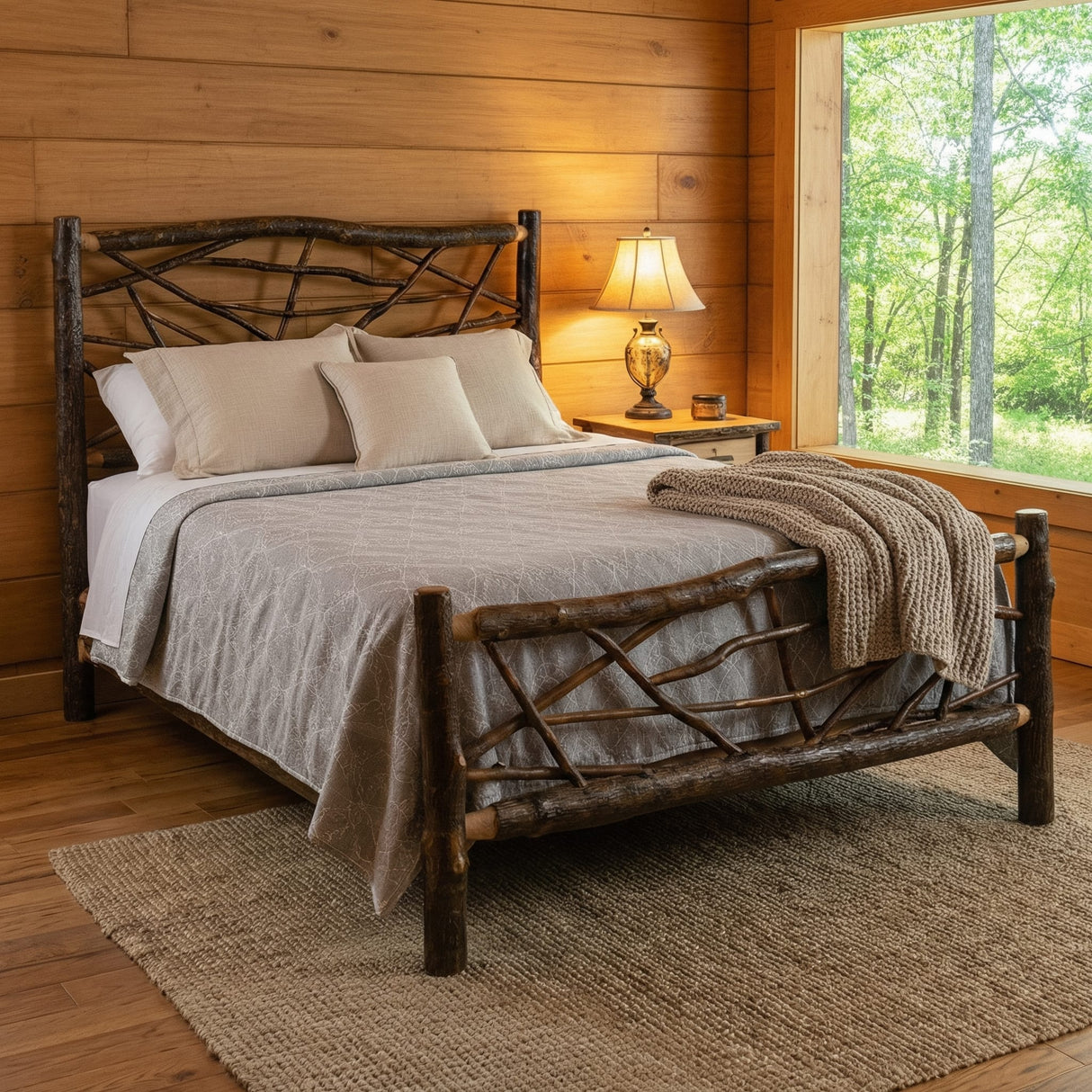 Hickory Log Twig Bed