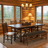 Hickory Log Twig Dining Table