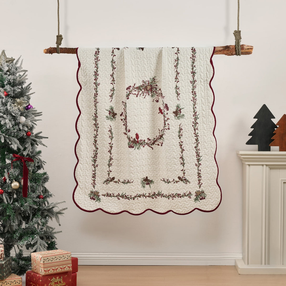 Cardinal Christmas Throw